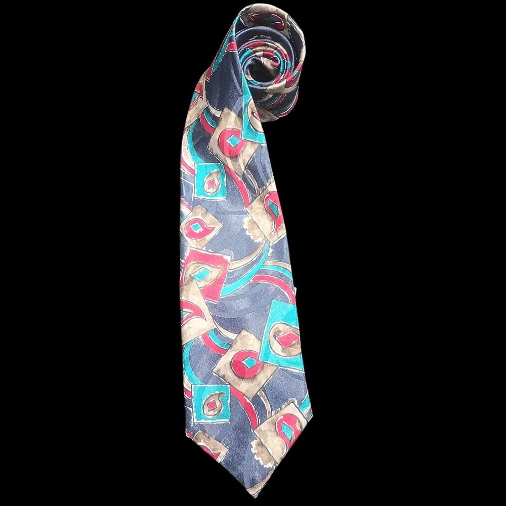 Vintage Envoy Men’s Necktie Abstract Whimsical Paisley Tie Made In USA Dad Gift